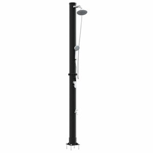 vidaXL Douche solaire extérieure Noir 217 cm PVC et aluminium