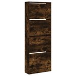 vidaXL Armoire à chaussures chêne fumé 60x21x163 5 cm bois ingénierie