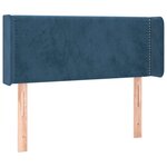 vidaXL Tête de lit avec oreilles Bleu foncé 103x16x78/88 cm Velours