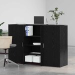 vidaXL Bureau de réception chêne noir 155x50x103 5cm bois d'ingénierie