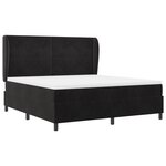 Lit box spring vidaXL avec matelas noir 180x200 cm en velours