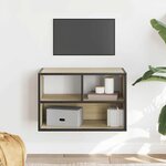 vidaXL Meuble TV chêne sonoma 60x31x39 5 cm bois d'ingénierie et métal