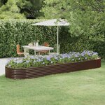 vidaXL Lit surélevé de jardin Acier galvanisé marron