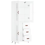 vidaXL Buffet haut Blanc 69 5x34x180 cm Bois d'ingénierie