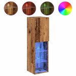 vidaXL Meubles TV avec lumières LED 2 Pièces vieux bois 30 5x30x102 cm