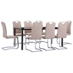vidaXL Ensemble de salle à manger 9 Pièces Similicuir Cappuccino