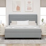 vidaXL Lit à ressort LED avec matelas Gris clair 180 x 200 cm tissu