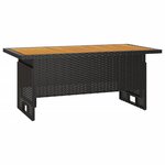 vidaXL Salon de jardin 4 Pièces avec coussins Noir Résine tressée