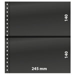 Feuilles de classement Omnia Lindner à 2 bandes pour enveloppes  blocs. Fond - Noir