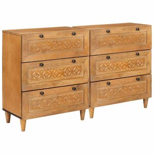 vidaXL Buffet 2 Pièces Marron 60 x 33 x 75 cm bois de manguier massif
