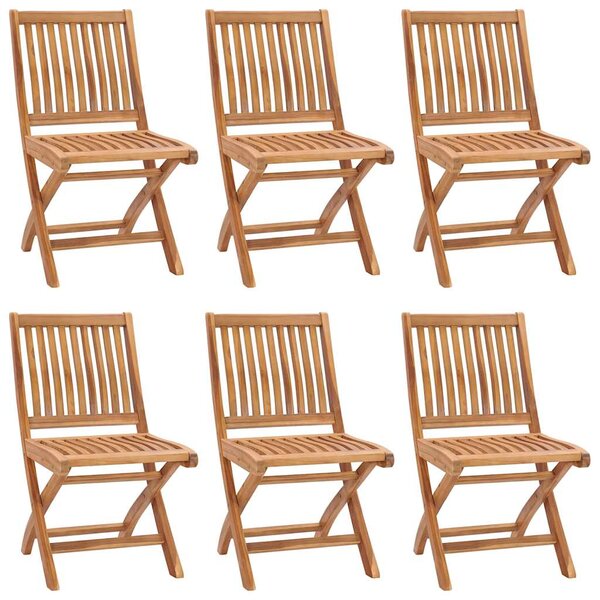 vidaXL Chaises pliables de jardin lot de 6 Bois de teck solide