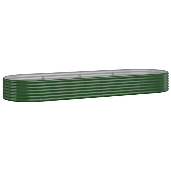 vidaXL Lit surélevé de jardin Acier galvanisé 322x100x36cm Vert