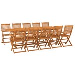 vidaXL Ensemble à manger de jardin 11 Pièces 280x90x75 cm bois d'acacia