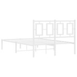 vidaXL Cadre de lit métal sans matelas et tête de lit blanc 120x190 cm