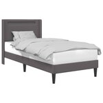 vidaXL Cadre de lit avec bandes LED Gris 90 x 190 cm Simili cuir