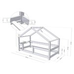 Lit cabane enfant LUCKY 80 x 180 gris clair