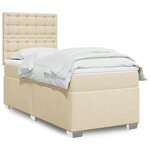 vidaXL Sommier à lattes de lit et matelas Crème 90x190 cm Tissu
