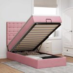 vidaXL Cadre de lit ottoman avec matelas rose 100x200 cm velours