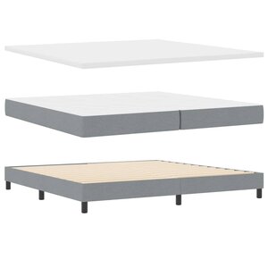 vidaXL Lit boxspring avec matelas avec matelas Gris clair 200 x 200 cm