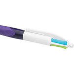 Stylo bille 4 COLOUR GRIP FASHION 4 Couleurs Rose Violet Vert Turquoise BIC