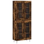 vidaXL Buffet haut Chêne fumé 69 5x34x180 cm Bois d'ingénierie