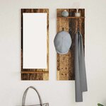 vidaXL Porte-manteau mural avec étagère Bois ancien 70 x 10 x 90 cm
