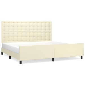 vidaXL Cadre de lit sans matelas crème 200x200 cm similicuir