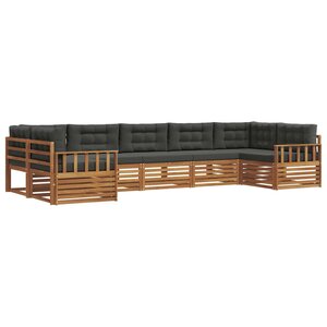vidaXL Ensemble de canapés d'extérieur 7 pc Naturel et Anthracite