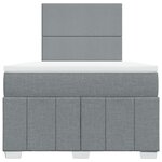vidaXL Sommier à lattes de lit et matelas gris clair 120x190 cm tissu