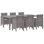 vidaXL Ensemble de salle à manger pour jardin 7 Pièces Gris clair