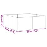 vidaXL Jardinière 80x80x30 cm acier galvanisé