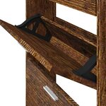 vidaXL Armoire à chaussures Chêne fumé 59x17x108 cm Bois d'ingénierie