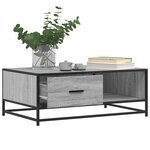 vidaXL Table basse sonoma gris 90x57x35 cm bois d'ingénierie et métal