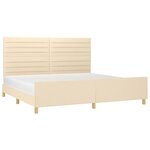 vidaXL Cadre de lit sans matelas crème 200x200 cm tissu