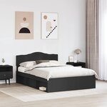 vidaXL Cadre de lit Noir 150 x 200 cm Bois de pin massif