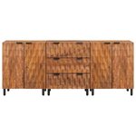 vidaXL Buffet 3 Pièces Finition Acacia Brun 60 x 33 x 75 cm