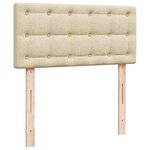 vidaXL Sommier à lattes de lit avec matelas Crème 90x200 cm Tissu