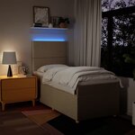 vidaXL Sommier à lattes de lit avec matelas Crème 90x200 cm Tissu