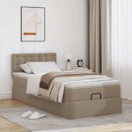 vidaXL Cadre de lit ottoman et matelas cappuccino 100x200cm similicuir