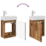 vidaXL Meuble de salle de bain avec robinet Bois ancien