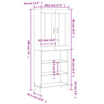 vidaXL Buffet haut Blanc 69 5x34x180 cm Bois d'ingénierie