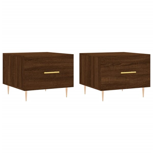 vidaXL Tables basses 2 Pièces chêne marron 50x50x40 cm bois d'ingénierie