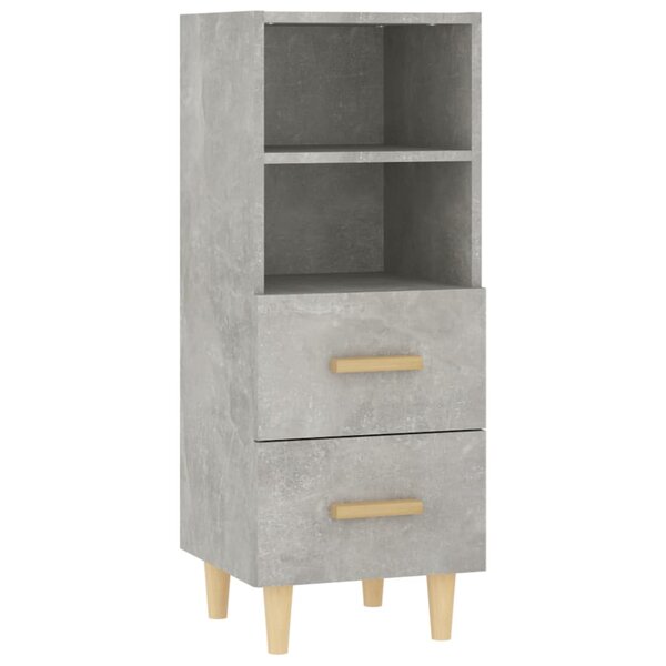 vidaXL Buffet Gris béton 34 5x34x90 cm Bois d'ingénierie
