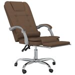 Fauteuil de massage inclinable de bureau informatique étude tissu brun 02_0025420