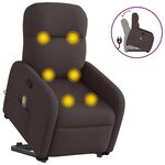 vidaXL Fauteuil inclinable de massage Marron foncé Tissu