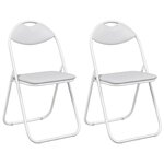 vidaXL Chaise pliante 2 pc Simili cuir Blanc 48 x 43 5 x 81 cm