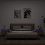 vidaXL Tables de chevet murales avec lumières LED 2 Pièces chêne marron