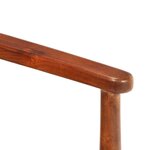vidaXL Canapé 2 places noir cuir véritable et bois d'acacia solide