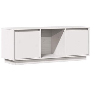 vidaXL Meuble TV Blanc 110 5x35x44 cm Bois de pin massif