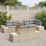 vidaXL Ensemble de canapé de jardin 9 Pièces Beige et Gris clair